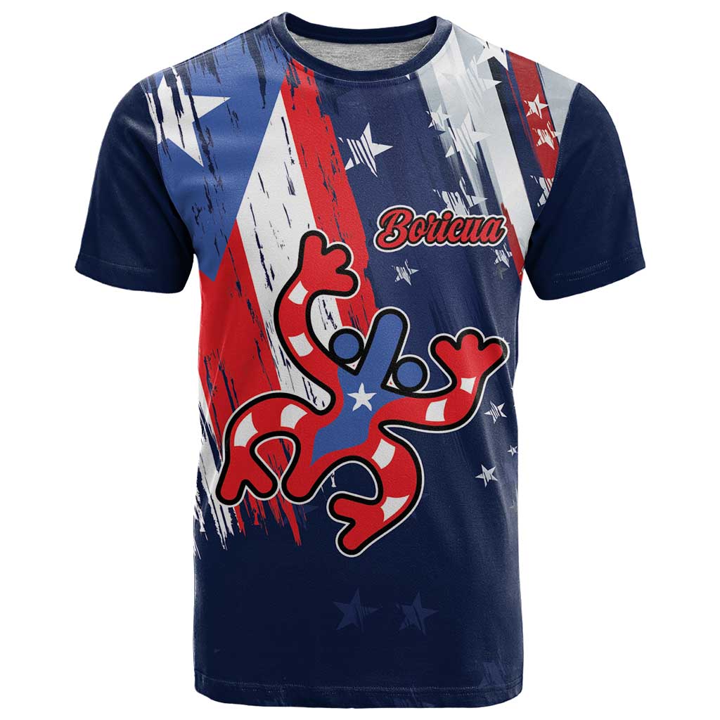 Personalized Puerto Rico American T Shirt Boricua Taino Frog