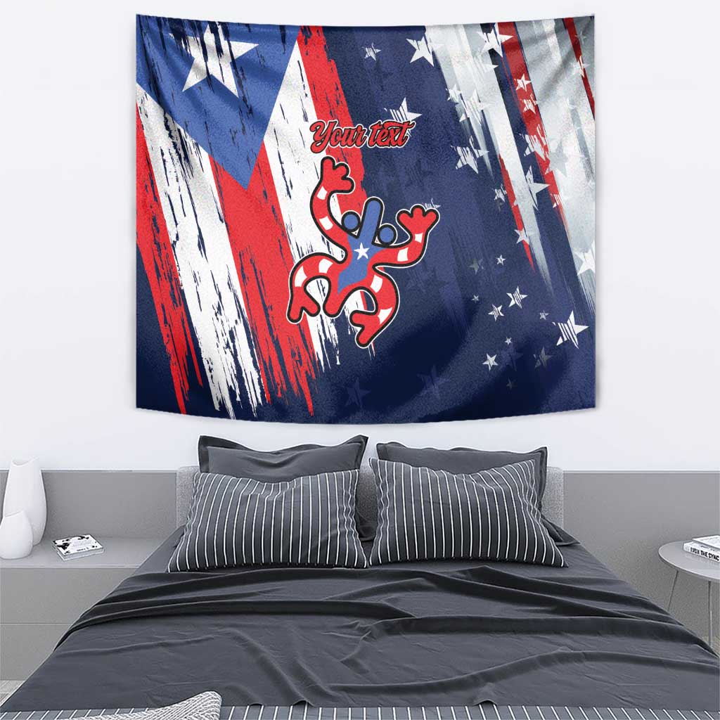 Personalized Puerto Rico American Tapestry Boricua Taino Frog