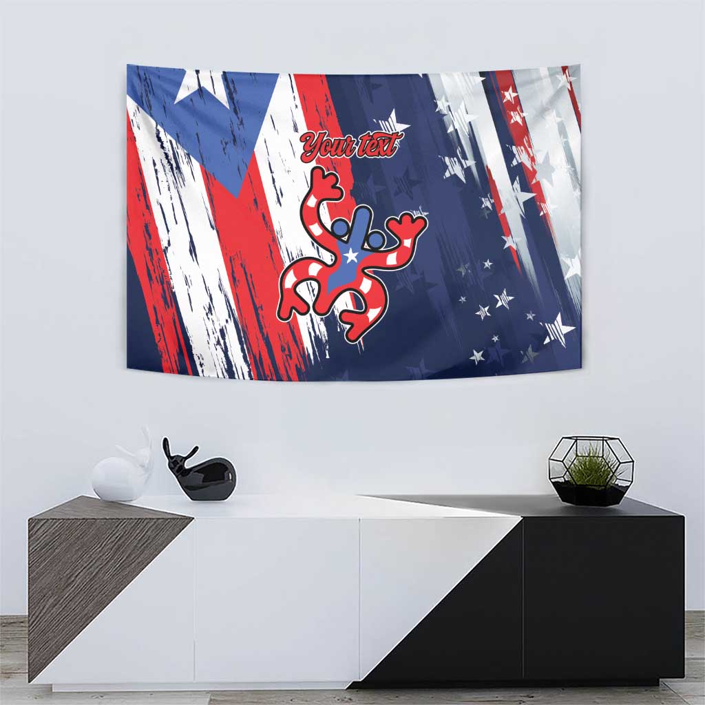 Personalized Puerto Rico American Tapestry Boricua Taino Frog