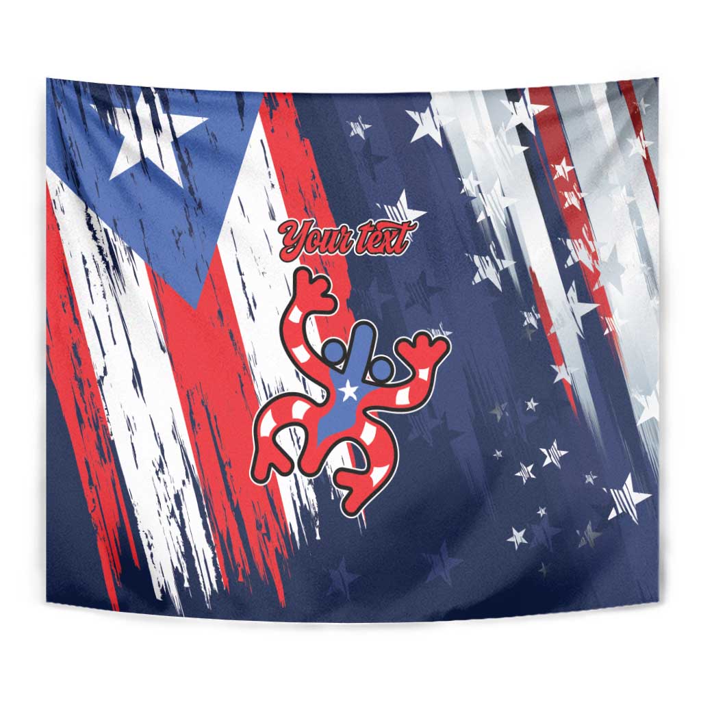 Personalized Puerto Rico American Tapestry Boricua Taino Frog