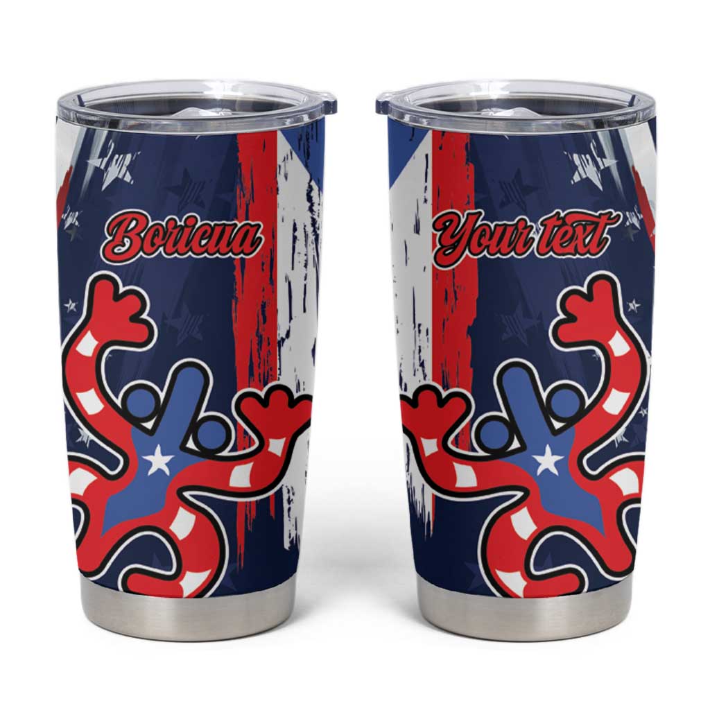 Personalized Puerto Rico American Tumbler Cup Boricua Taino Frog