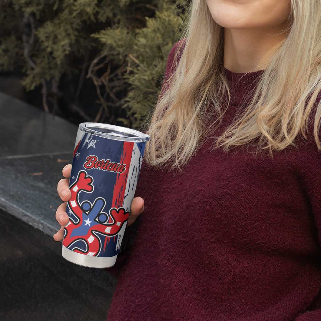 Personalized Puerto Rico American Tumbler Cup Boricua Taino Frog