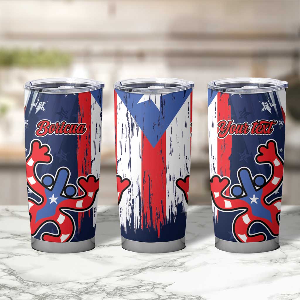 Personalized Puerto Rico American Tumbler Cup Boricua Taino Frog