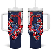Personalized Puerto Rico American Tumbler With Handle Boricua Taino Frog