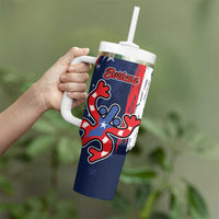 Personalized Puerto Rico American Tumbler With Handle Boricua Taino Frog