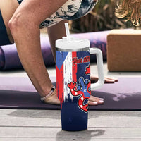 Personalized Puerto Rico American Tumbler With Handle Boricua Taino Frog