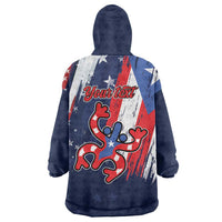 Personalized Puerto Rico American Wearable Blanket Hoodie Boricua Taino Frog