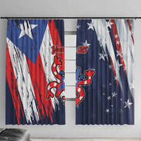Personalized Puerto Rico American Window Curtain Boricua Taino Frog