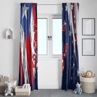 Personalized Puerto Rico American Window Curtain Boricua Taino Frog