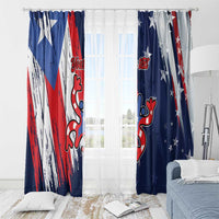Personalized Puerto Rico American Window Curtain Boricua Taino Frog