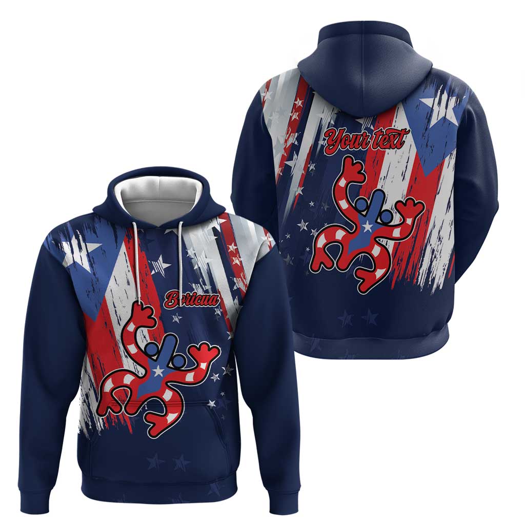 Personalized Puerto Rico American Zip Hoodie Boricua Taino Frog