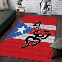 Puerto Rico Football Custom Area Rug Come On El Huracan Azul