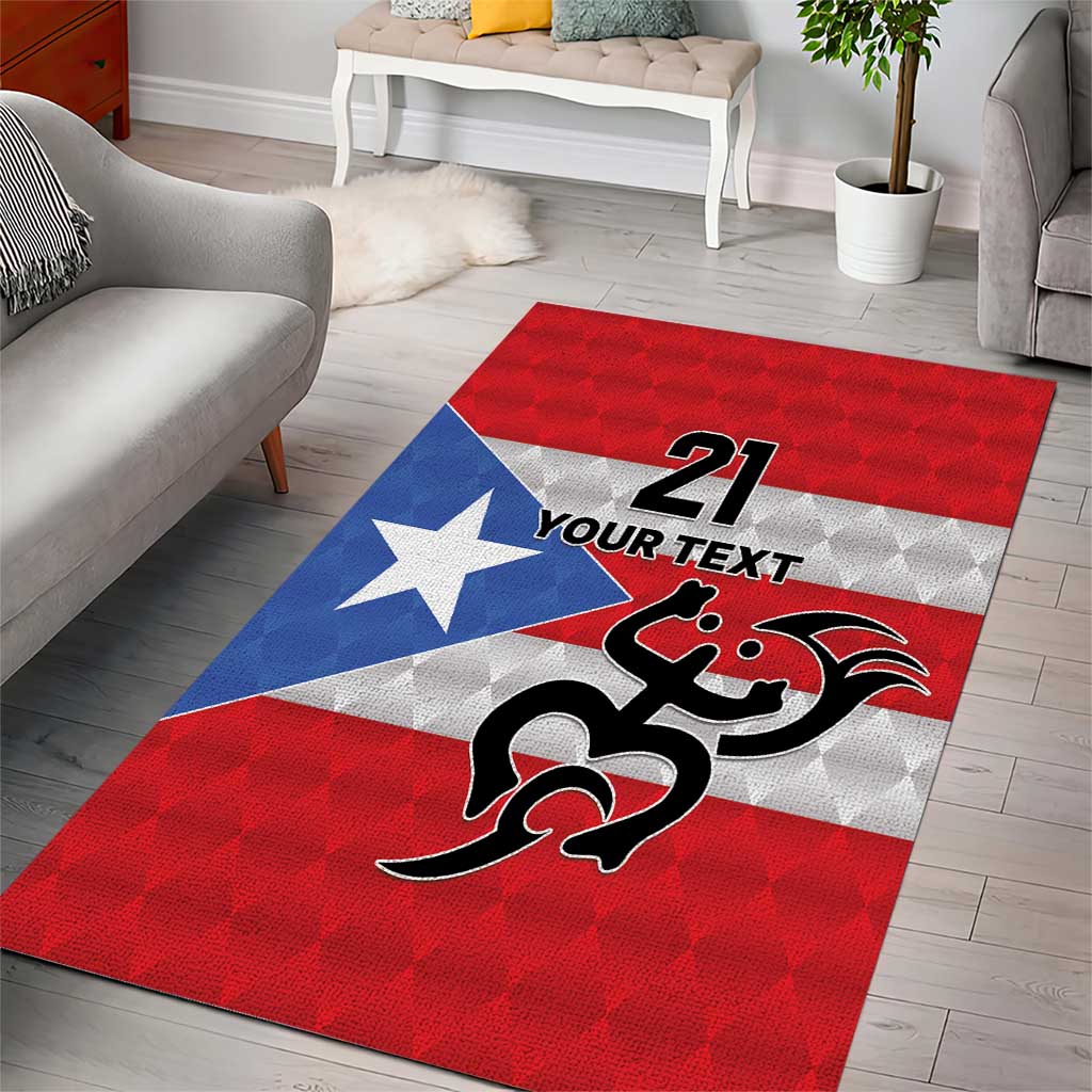 Puerto Rico Football Custom Area Rug Come On El Huracan Azul