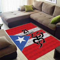 Puerto Rico Football Custom Area Rug Come On El Huracan Azul
