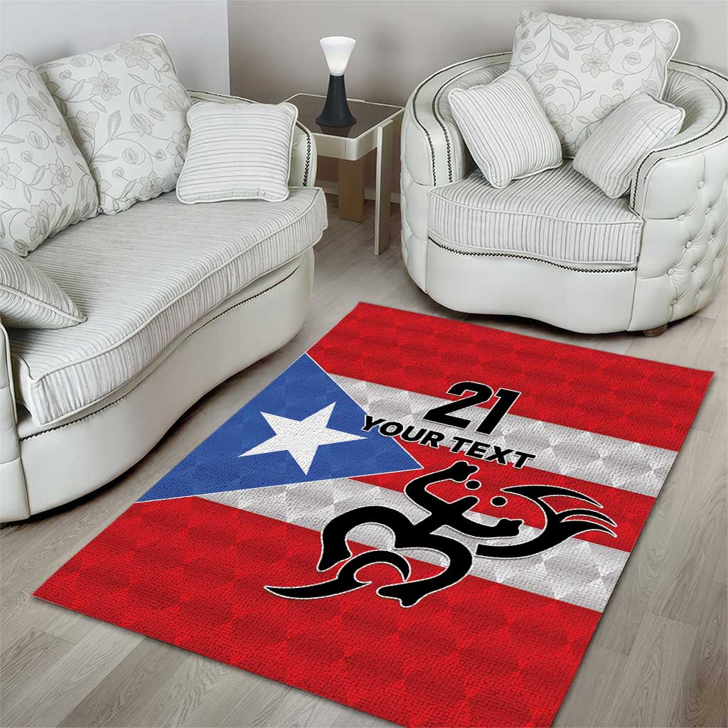 Puerto Rico Football Custom Area Rug Come On El Huracan Azul