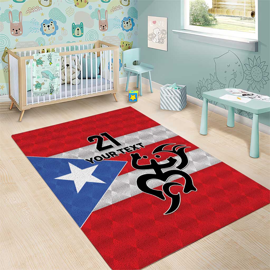 Puerto Rico Football Custom Area Rug Come On El Huracan Azul