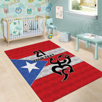 Puerto Rico Football Custom Area Rug Come On El Huracan Azul