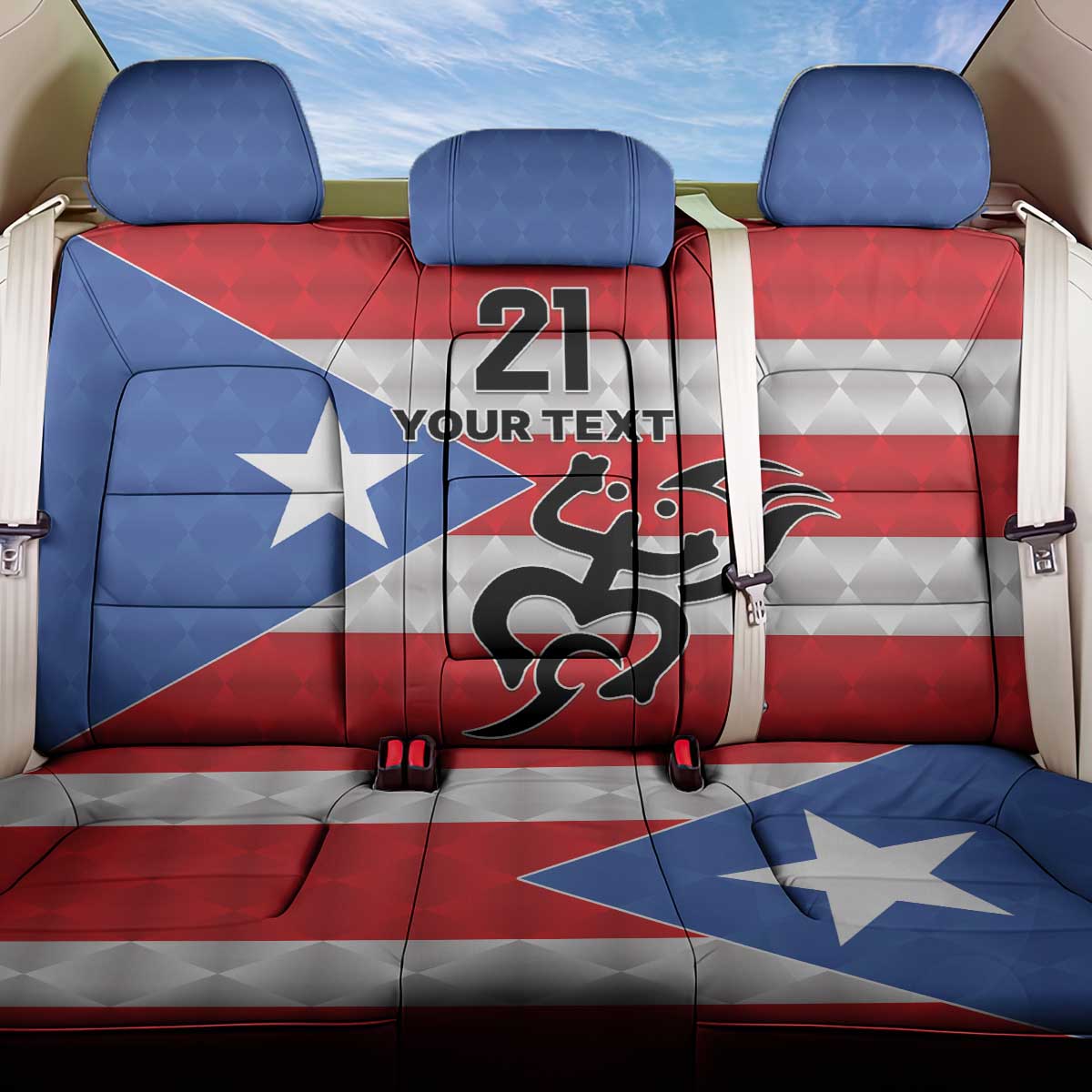 Puerto Rico Football Custom Back Car Seat Cover Come On El Huracan Azul