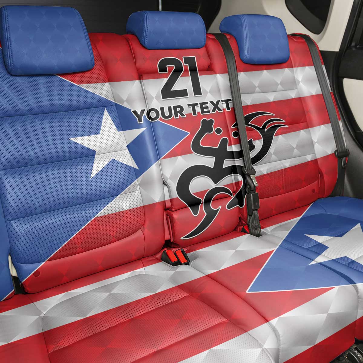 Puerto Rico Football Custom Back Car Seat Cover Come On El Huracan Azul