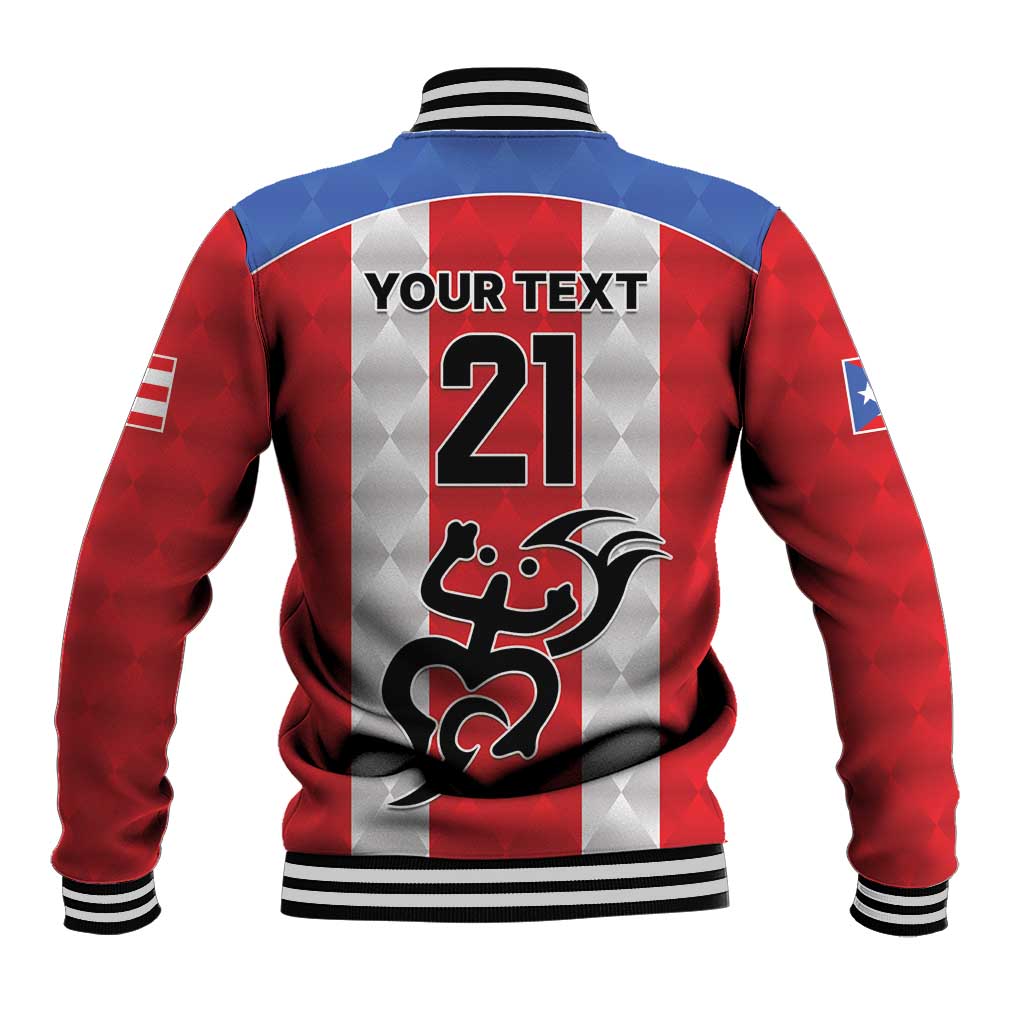 Puerto Rico Football Custom Baseball Jacket Come On El Huracan Azul