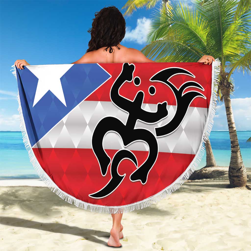 Puerto Rico Football Custom Beach Blanket Come On El Huracan Azul