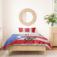 Puerto Rico Football Custom Bedding Set Come On El Huracan Azul