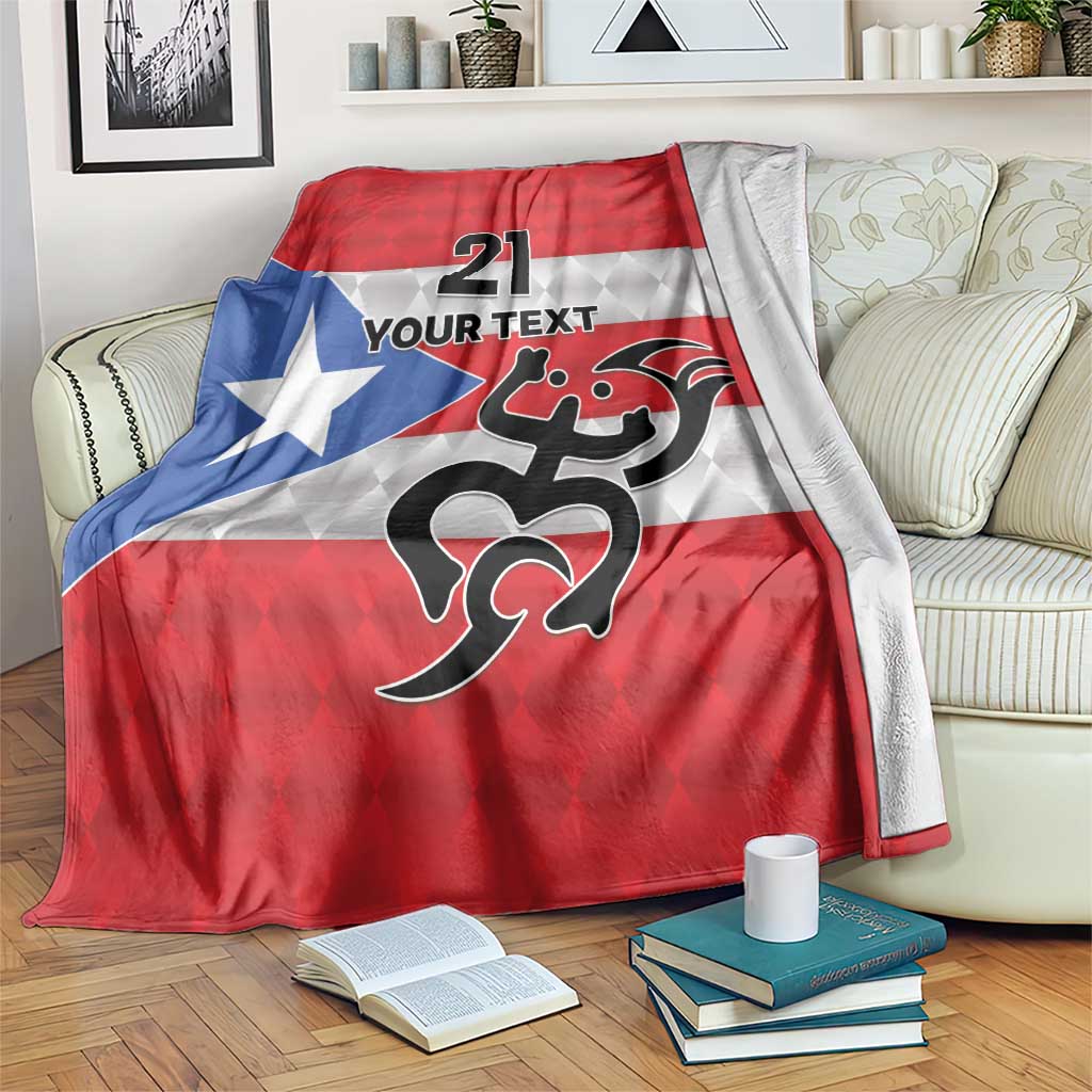 Puerto Rico Football Custom Blanket Come On El Huracan Azul