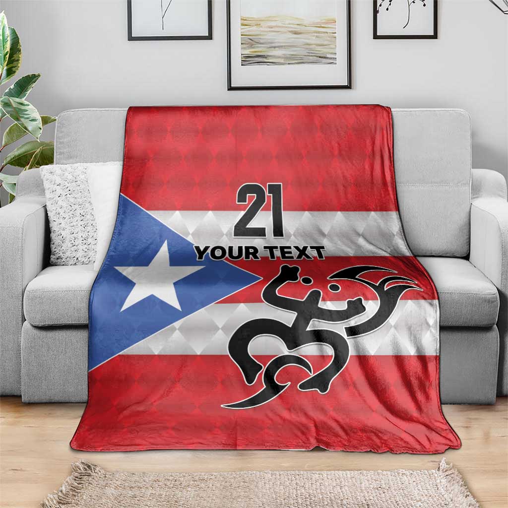 Puerto Rico Football Custom Blanket Come On El Huracan Azul