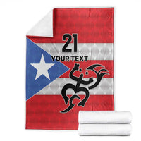 Puerto Rico Football Custom Blanket Come On El Huracan Azul