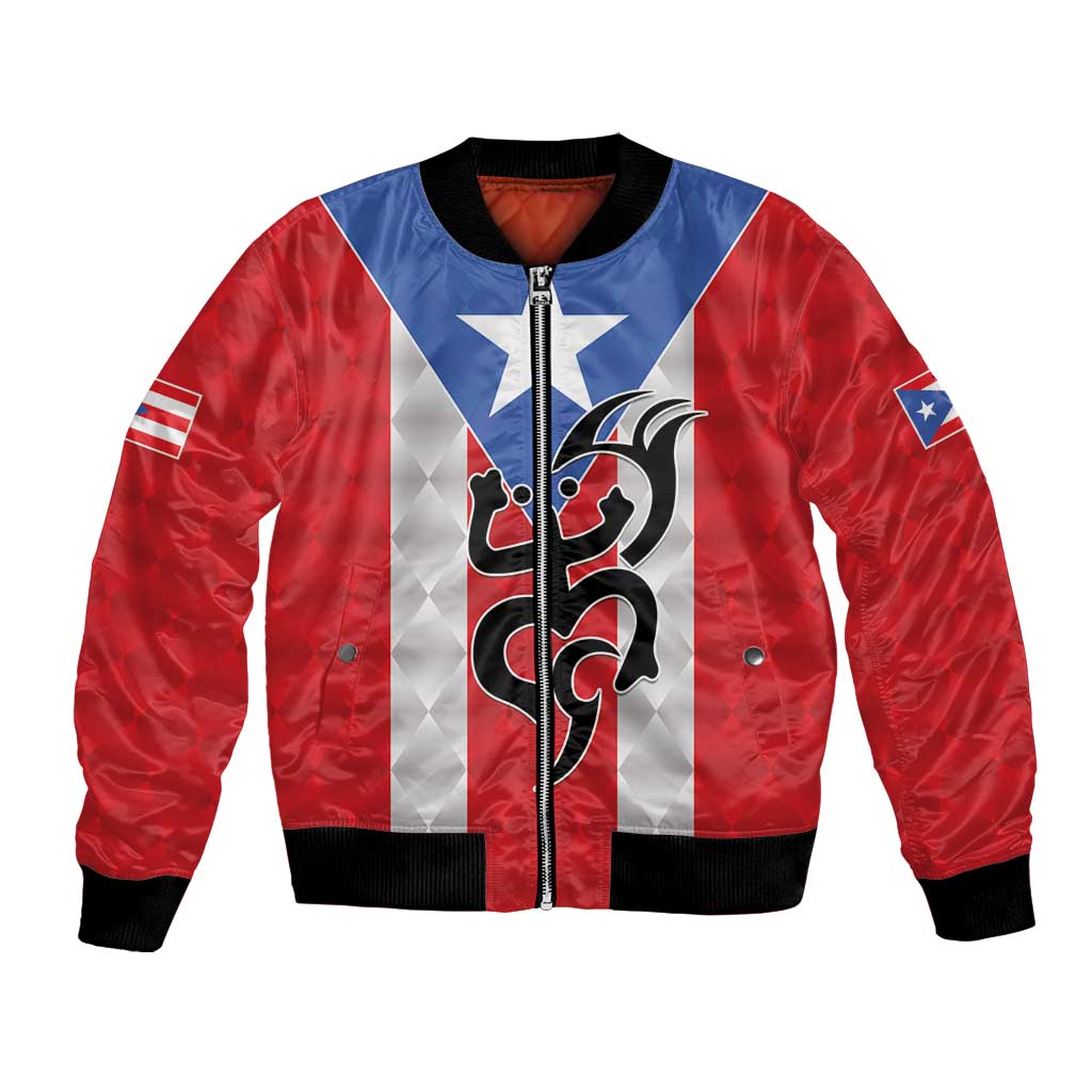 Puerto Rico Football Custom Bomber Jacket Come On El Huracan Azul