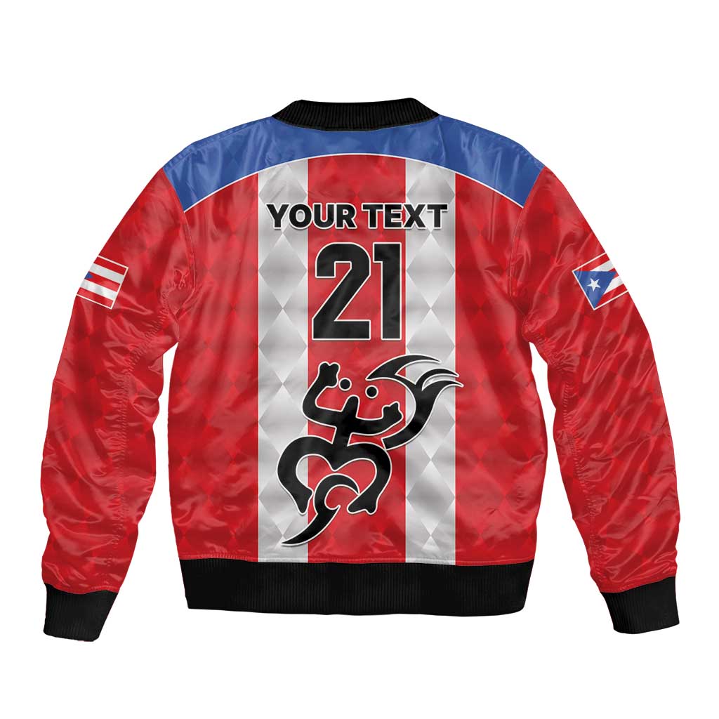 Puerto Rico Football Custom Bomber Jacket Come On El Huracan Azul