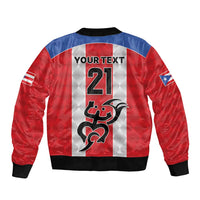 Puerto Rico Football Custom Bomber Jacket Come On El Huracan Azul