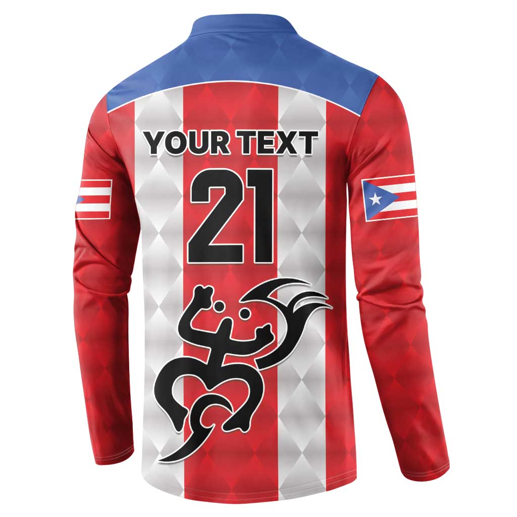 Puerto Rico Football Custom Button Sweatshirt Come On El Huracan Azul