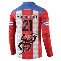 Puerto Rico Football Custom Button Sweatshirt Come On El Huracan Azul