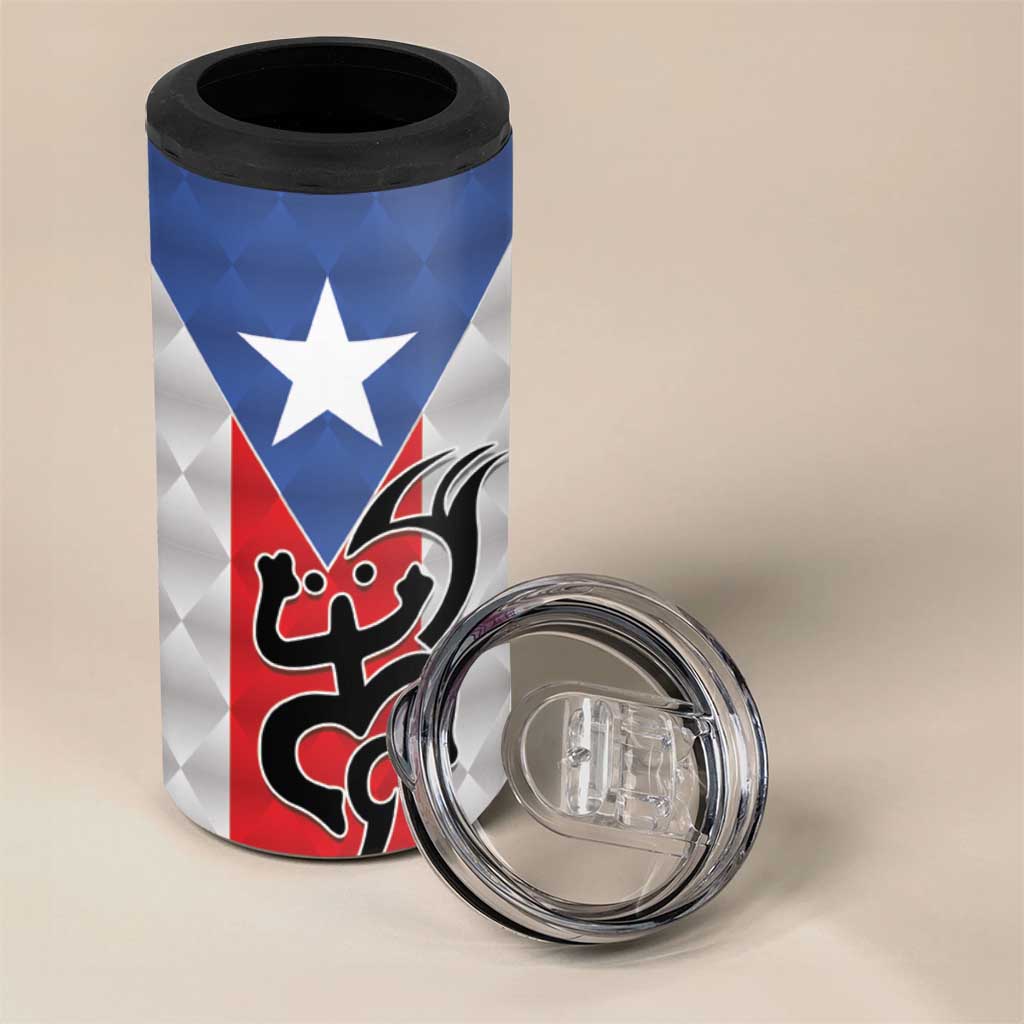 Puerto Rico Football Custom 4 in 1 Can Cooler Tumbler Come On El Huracan Azul