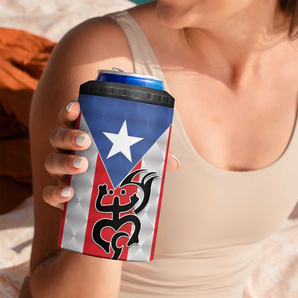 Puerto Rico Football Custom 4 in 1 Can Cooler Tumbler Come On El Huracan Azul