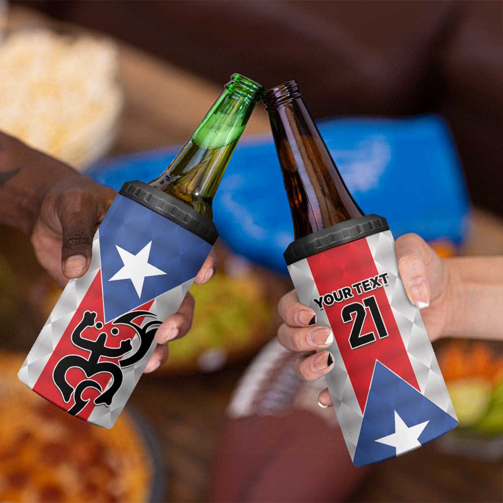 Puerto Rico Football Custom 4 in 1 Can Cooler Tumbler Come On El Huracan Azul