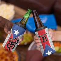 Puerto Rico Football Custom 4 in 1 Can Cooler Tumbler Come On El Huracan Azul