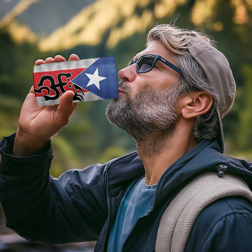 Puerto Rico Football Custom 4 in 1 Can Cooler Tumbler Come On El Huracan Azul