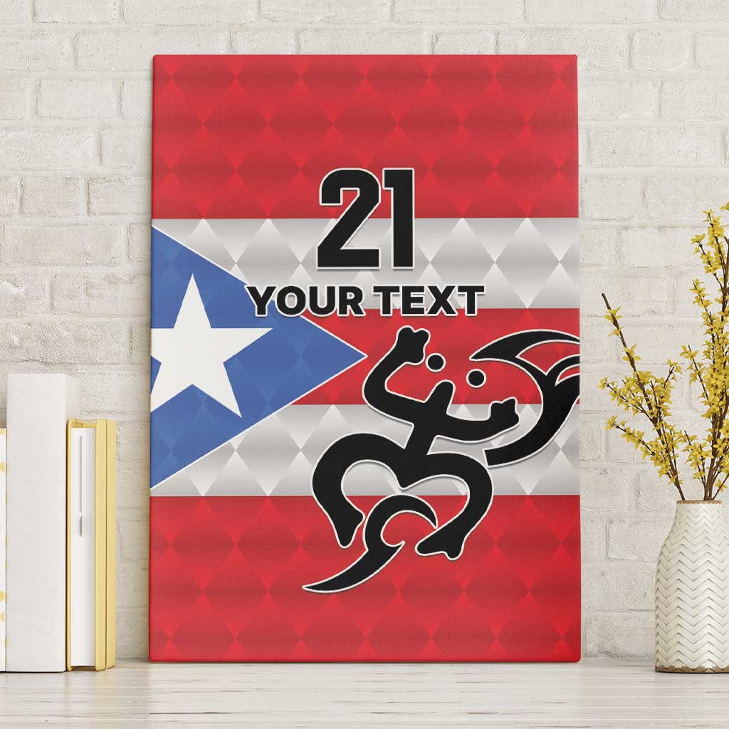 Puerto Rico Football Custom Canvas Wall Art Come On El Huracan Azul