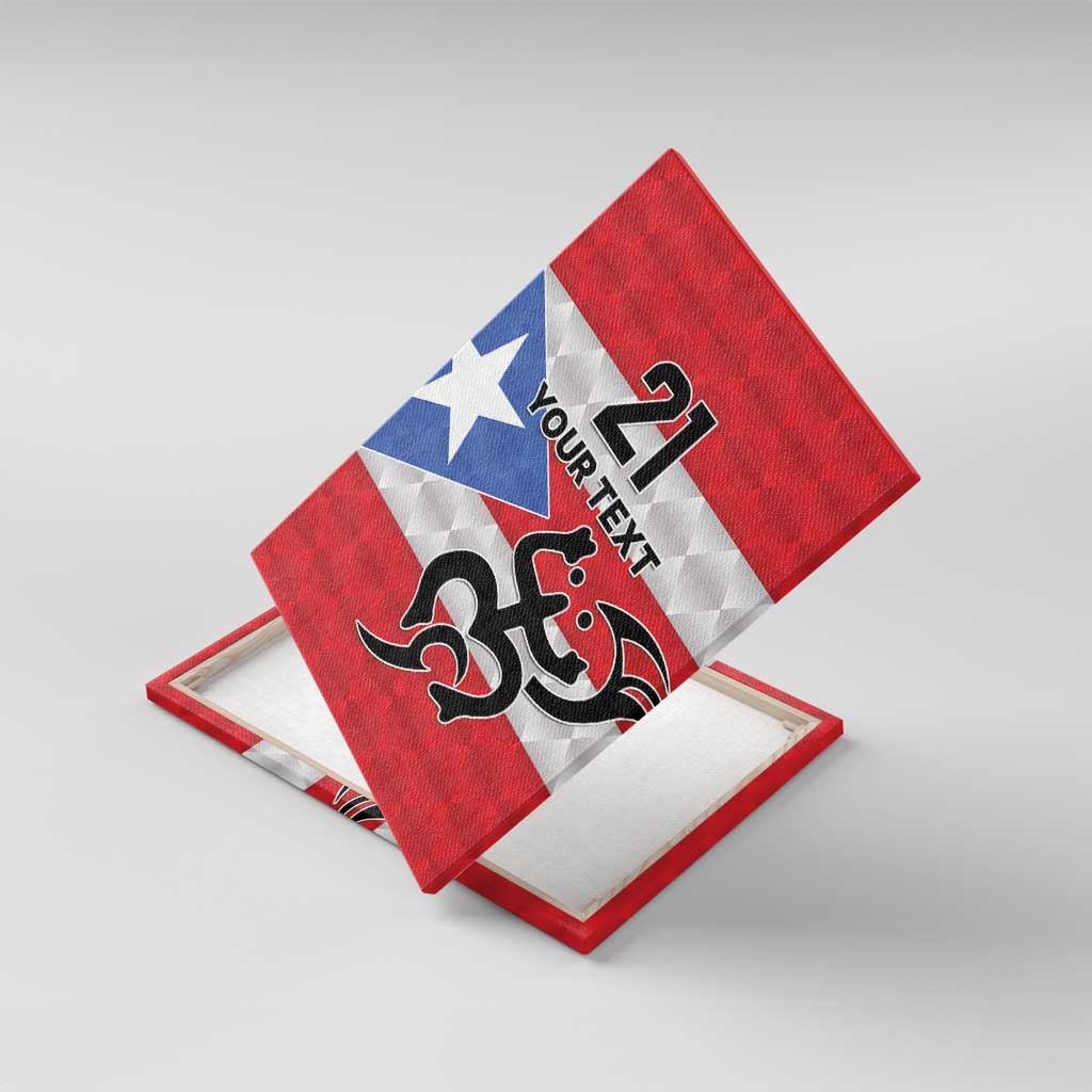 Puerto Rico Football Custom Canvas Wall Art Come On El Huracan Azul