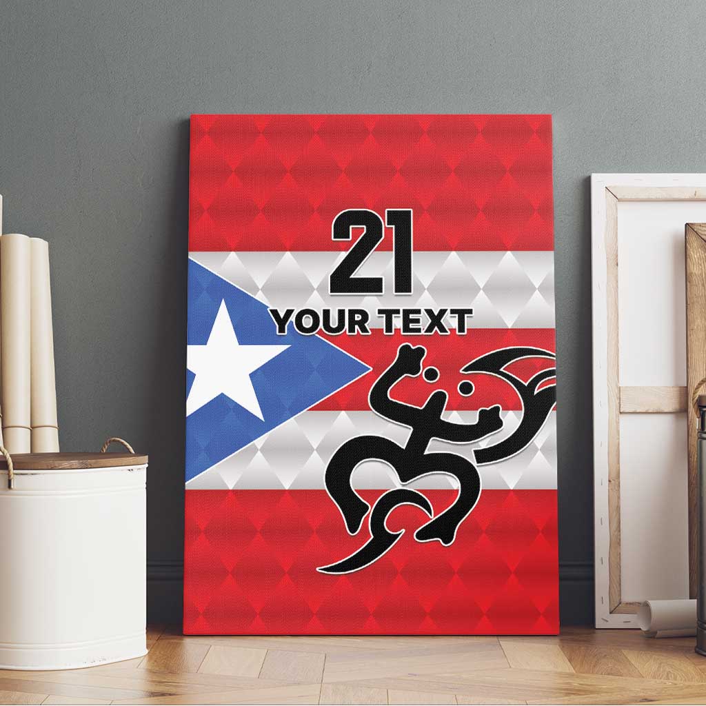 Puerto Rico Football Custom Canvas Wall Art Come On El Huracan Azul