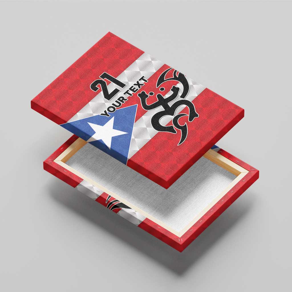 Puerto Rico Football Custom Canvas Wall Art Come On El Huracan Azul