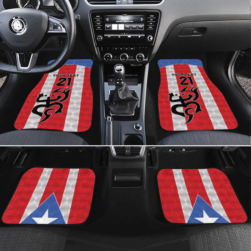 Puerto Rico Football Custom Car Mats Come On El Huracan Azul