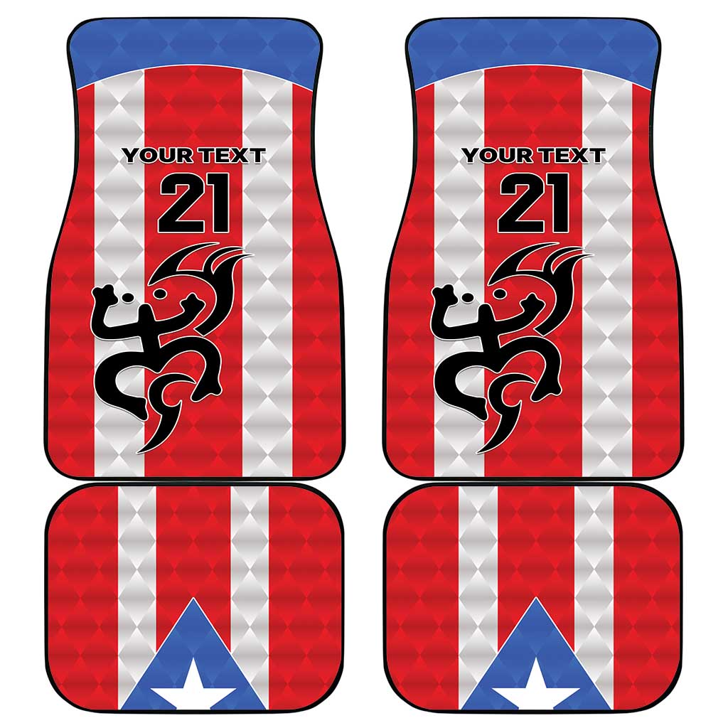 Puerto Rico Football Custom Car Mats Come On El Huracan Azul