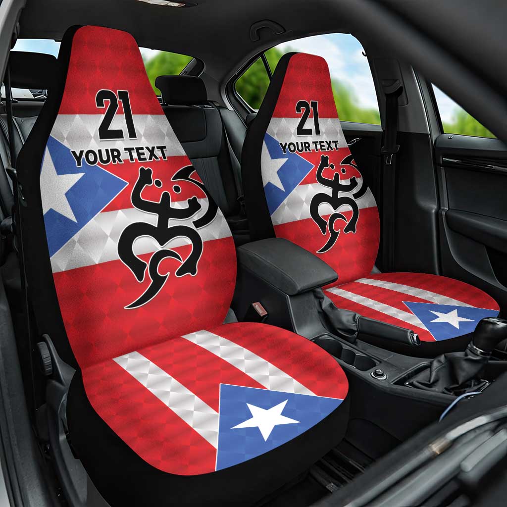 Puerto Rico Football Custom Car Seat Cover Come On El Huracan Azul