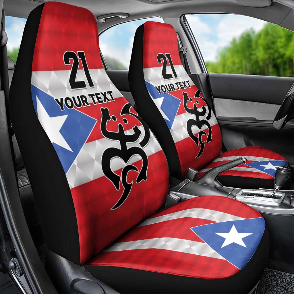Puerto Rico Football Custom Car Seat Cover Come On El Huracan Azul