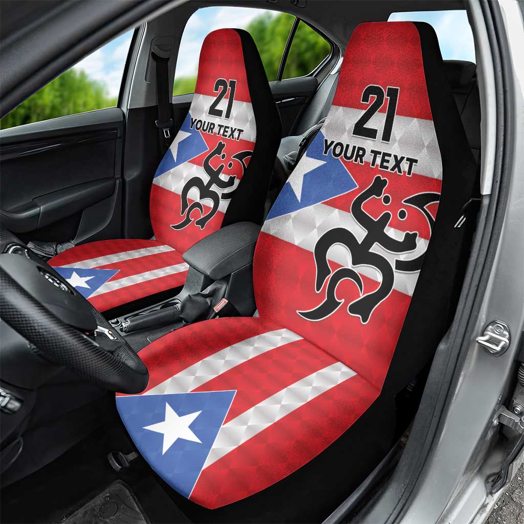 Puerto Rico Football Custom Car Seat Cover Come On El Huracan Azul