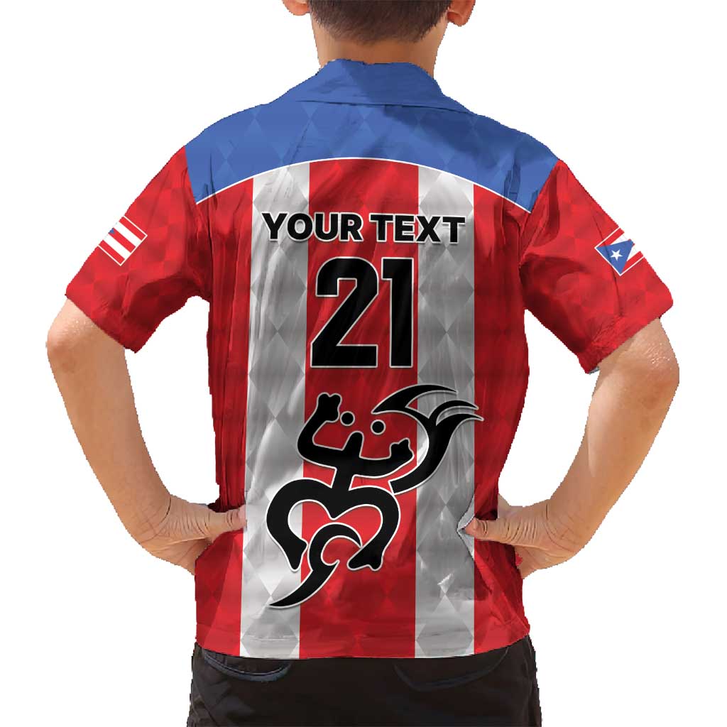Puerto Rico Football Custom Family Matching Long Sleeve Bodycon Dress and Hawaiian Shirt Come On El Huracan Azul