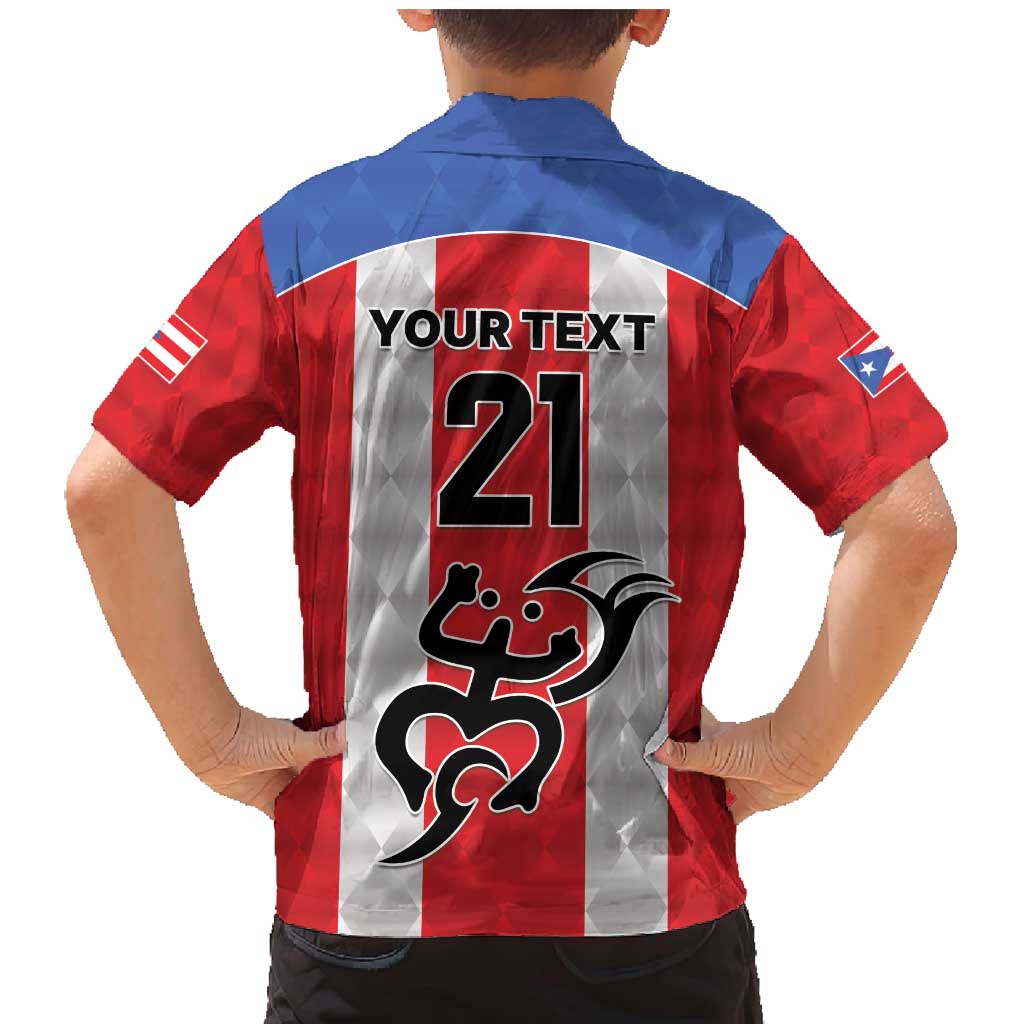 Puerto Rico Football Custom Family Matching Mermaid Dress and Hawaiian Shirt Come On El Huracan Azul